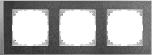 Рамка универсальная Schneider Electric Merten M-Pure Decor 3-м. сланец/алюминий  картинка